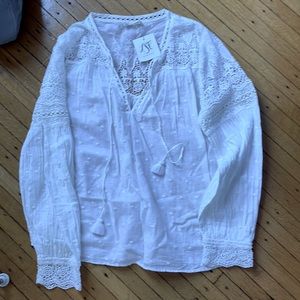 LoveShackFancy embroidered top NWT small